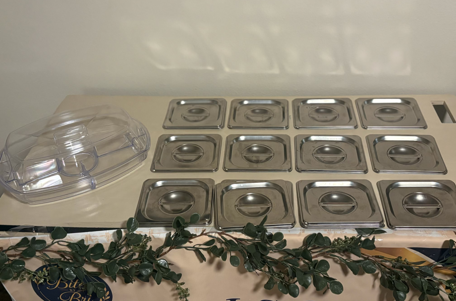 The Maison de Bites cart with twelve covered stainless steel serving compartments